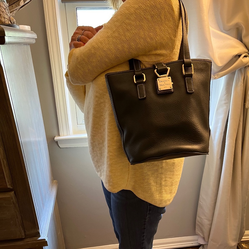 Dooney & Burke grey leather handbag.